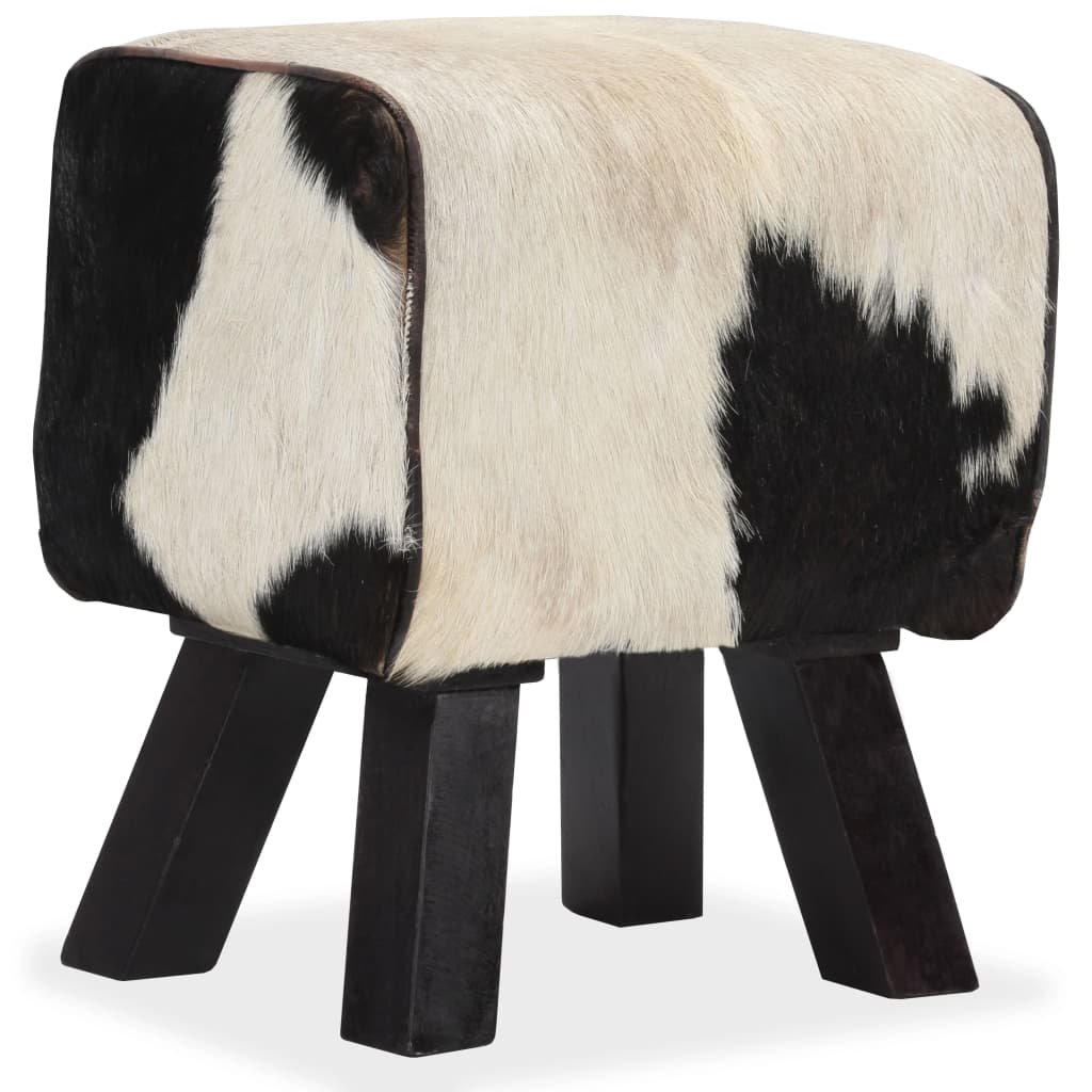 Hocker Echtes Ziegenfell 40x30x45 cm