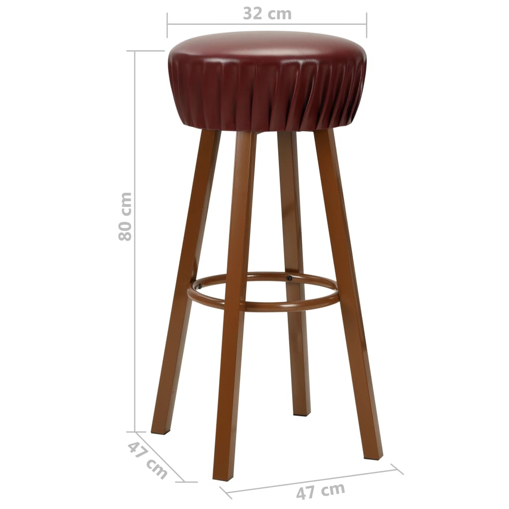 Bar stools 2 pcs. Brown faux leather