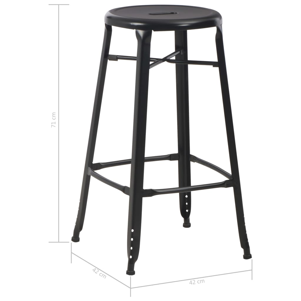 Bar stool 2 pcs. Black steel
