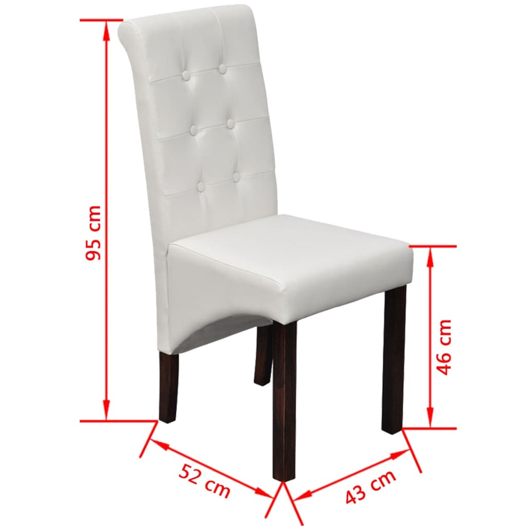 Dining room chairs 2 pcs. White faux leather