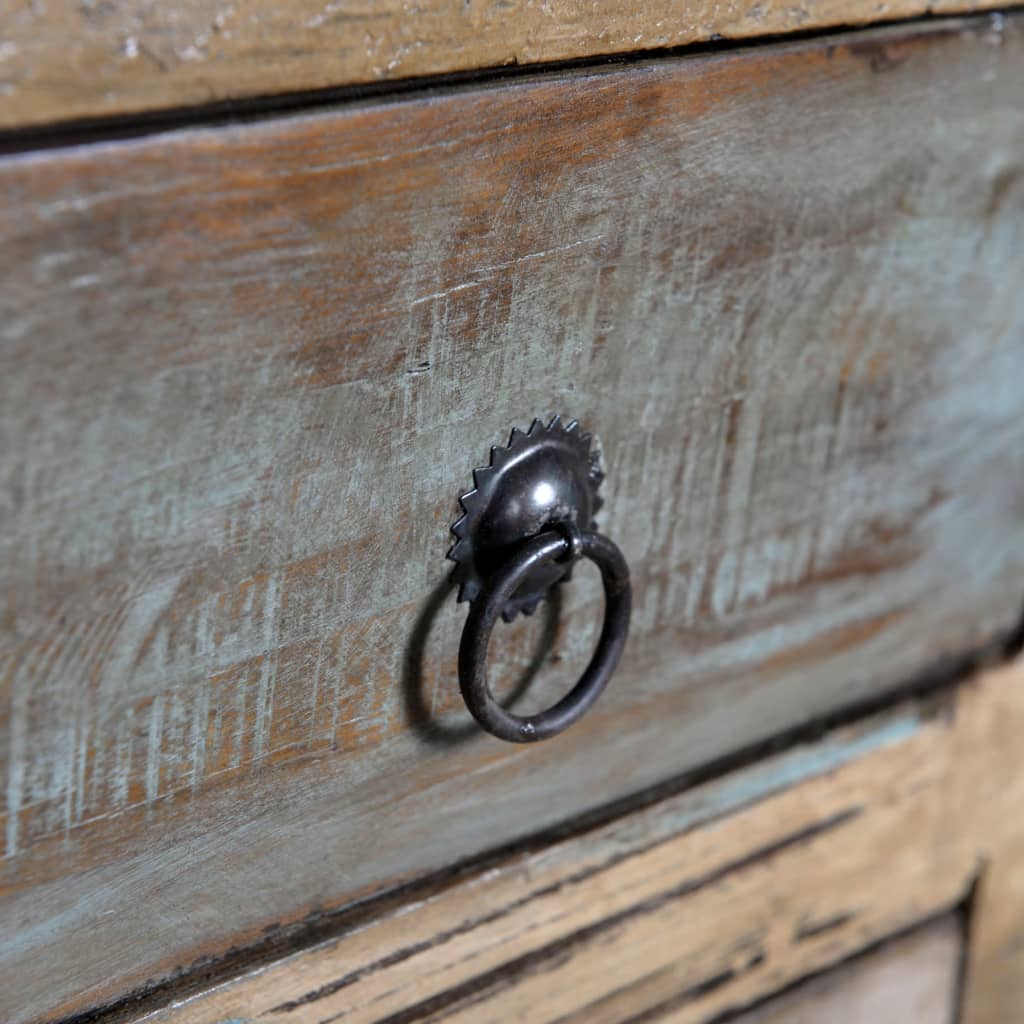 Komoda od recikliranog punog drva višebojna sa 16 ladica