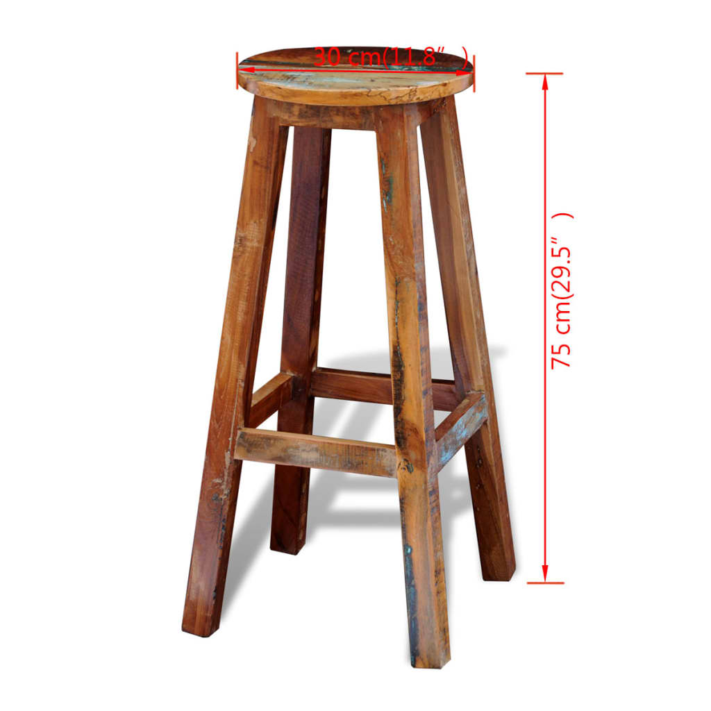 Bar stool solid reclaimed wood