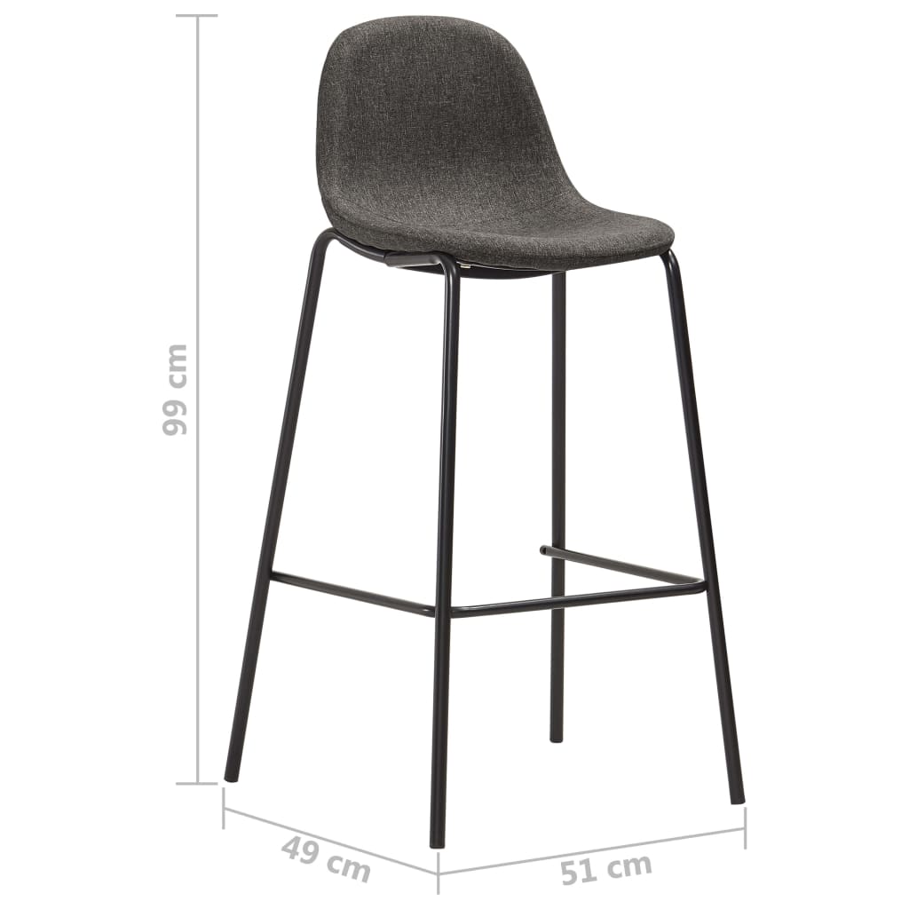 Bar stools 2 pcs. Dark grey fabric