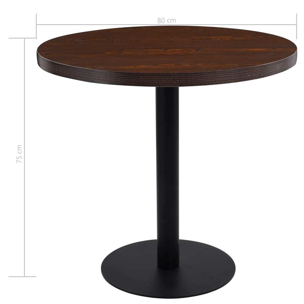 Bistro table dark brown 80 cm MDF
