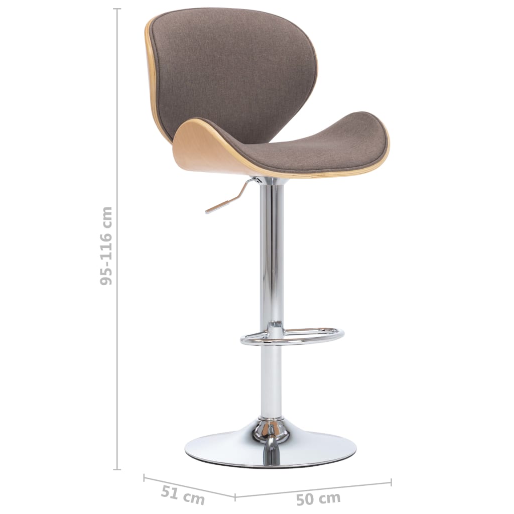 Bar stool taupe fabric