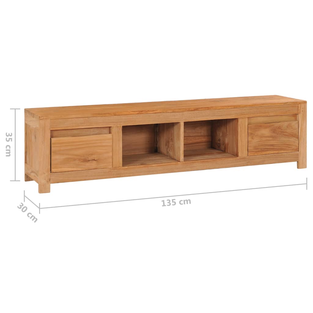TV-Schrank 135x30x35 cm Massivholz Teak