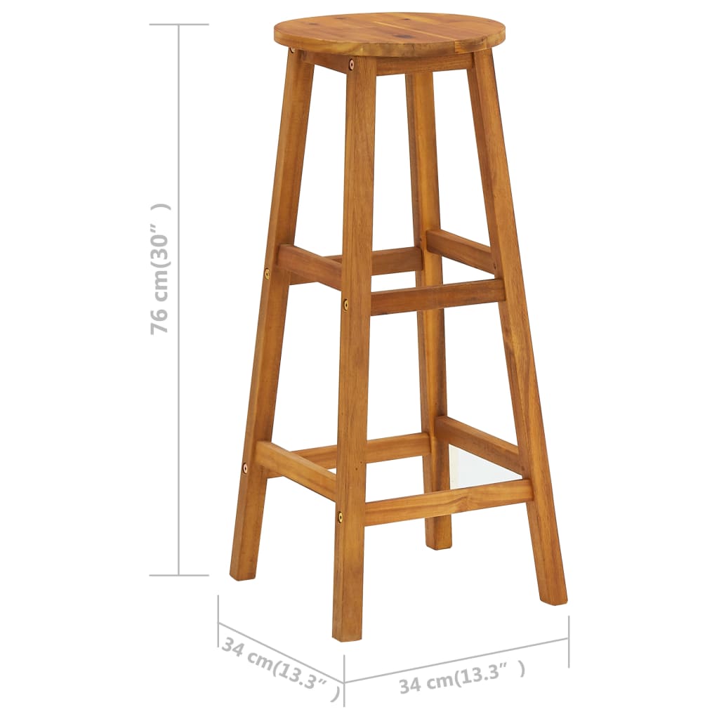 Bar stools 6 pcs. Solid wood acacia