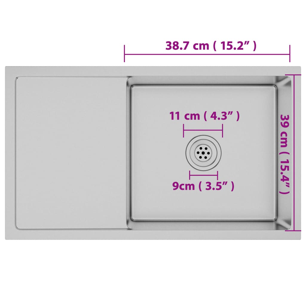 Ručno izrađen ugradbeni sudoper od nehrđajućeg čelika