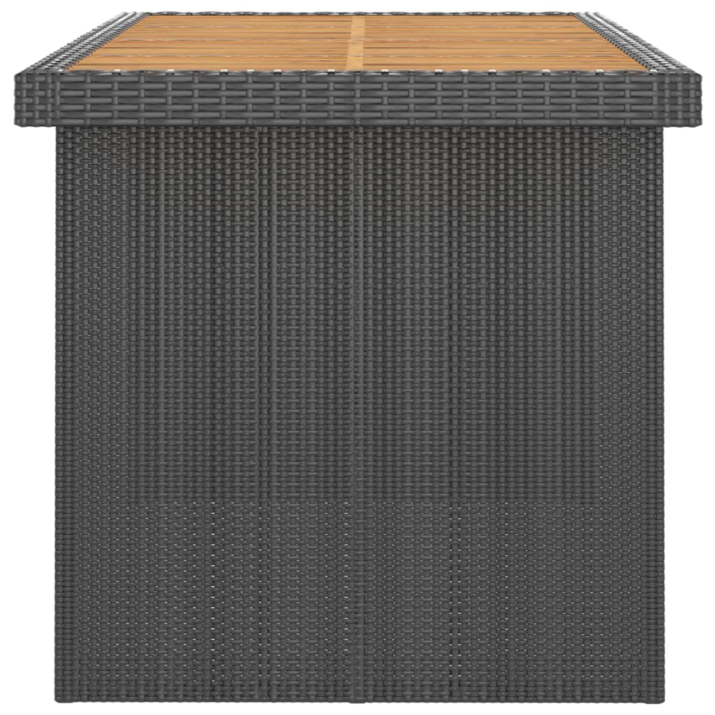 9-tlg. Garten-Essgruppe mit Kissen Poly Rattan Schwarz