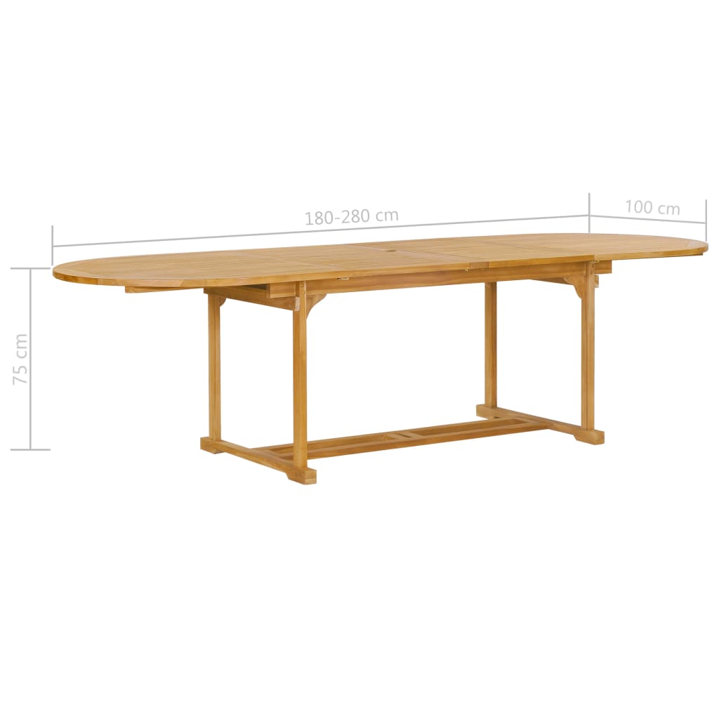 9-tlg. Garten-Essgruppe Teak Massivholz