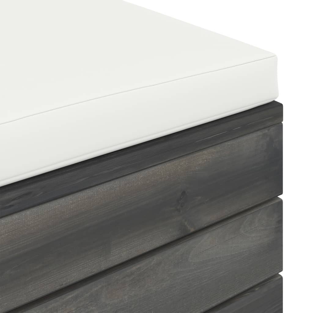 2 kom. Vrtna garnitura od paleta s jastucima od borovine