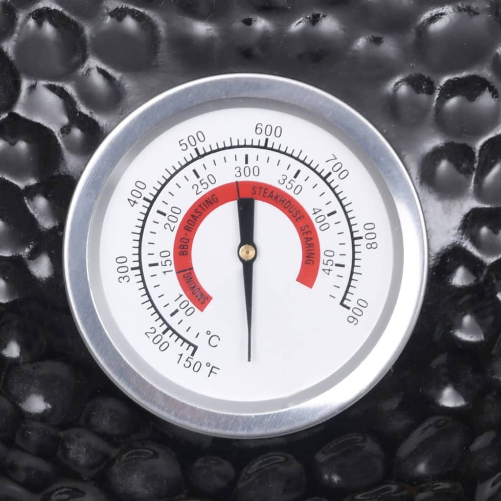 2-u-1 Kamado Grill Smoker Keramika 56 cm crna