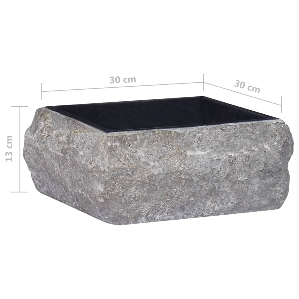 Washbasin Black 30x30x13 cm Marble