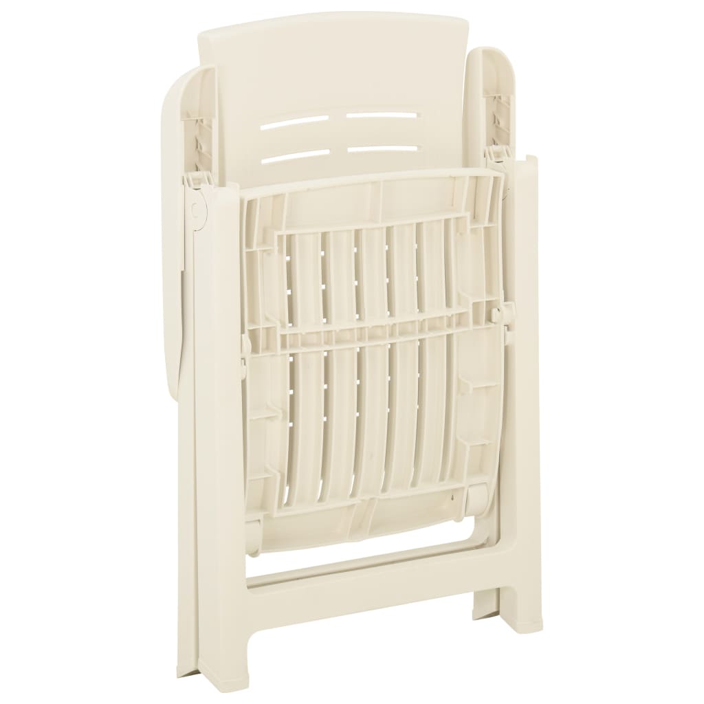 Adjustable garden chairs 2 pcs. plastic white