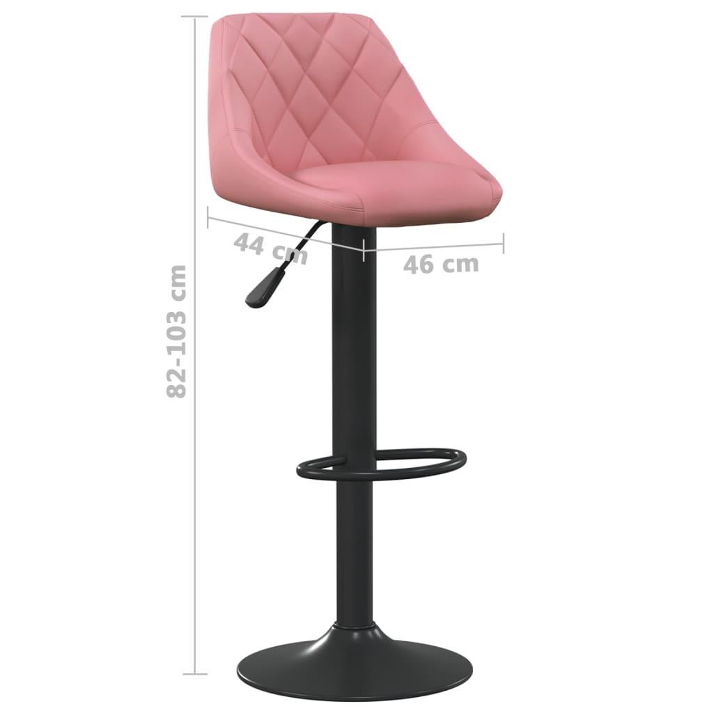 Bar stools 2 pcs. pink velvet