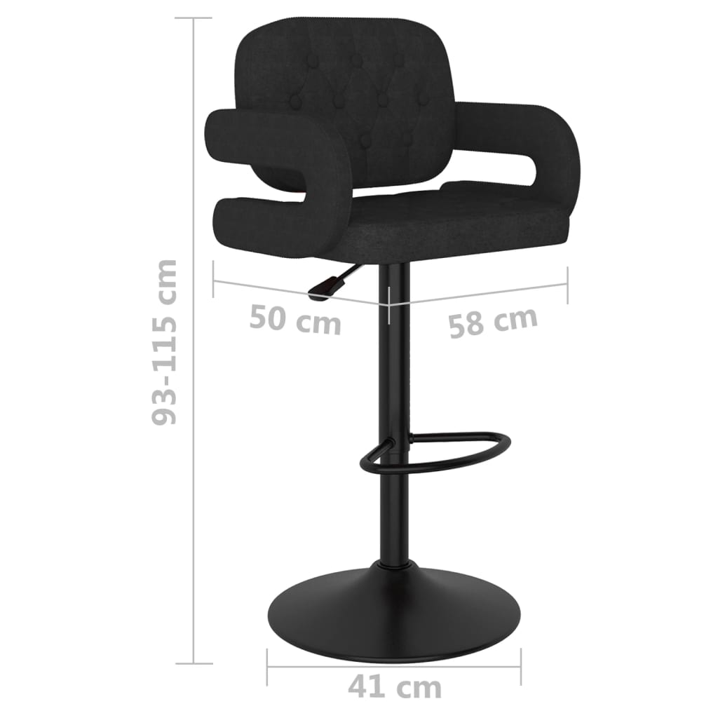 Bar stools 2 pcs. Black fabric