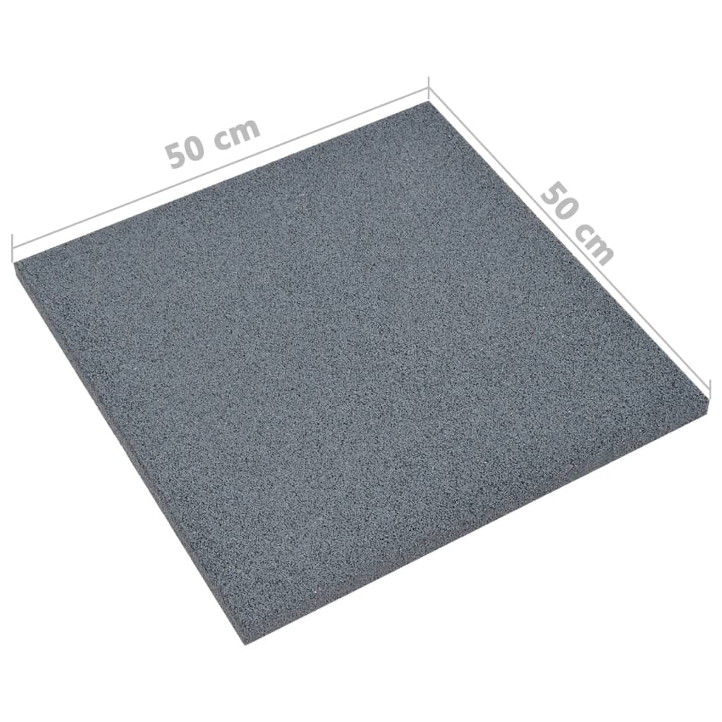 Fall protection mats 18 pcs. Rubber 50x50x3 cm Grey