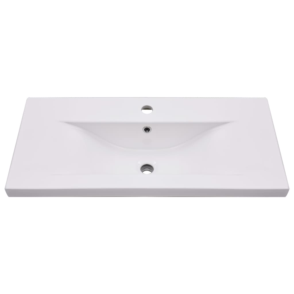 Waschbeckenunterschrank mit Einbaubecken Weiß Holzwerkstoff