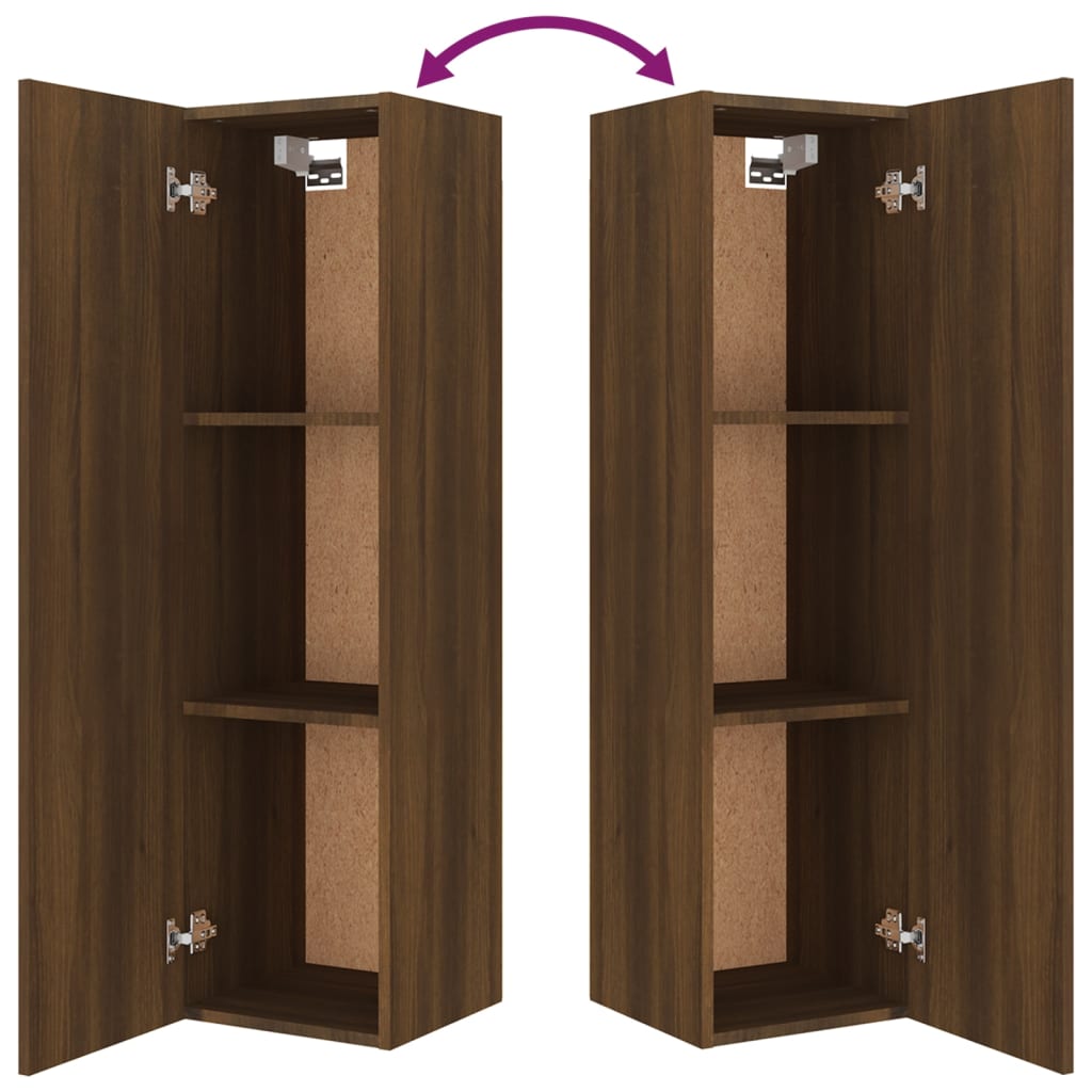 4-tlg. TV-Schrank-Set Braun Eichen-Optik Holzwerkstoff