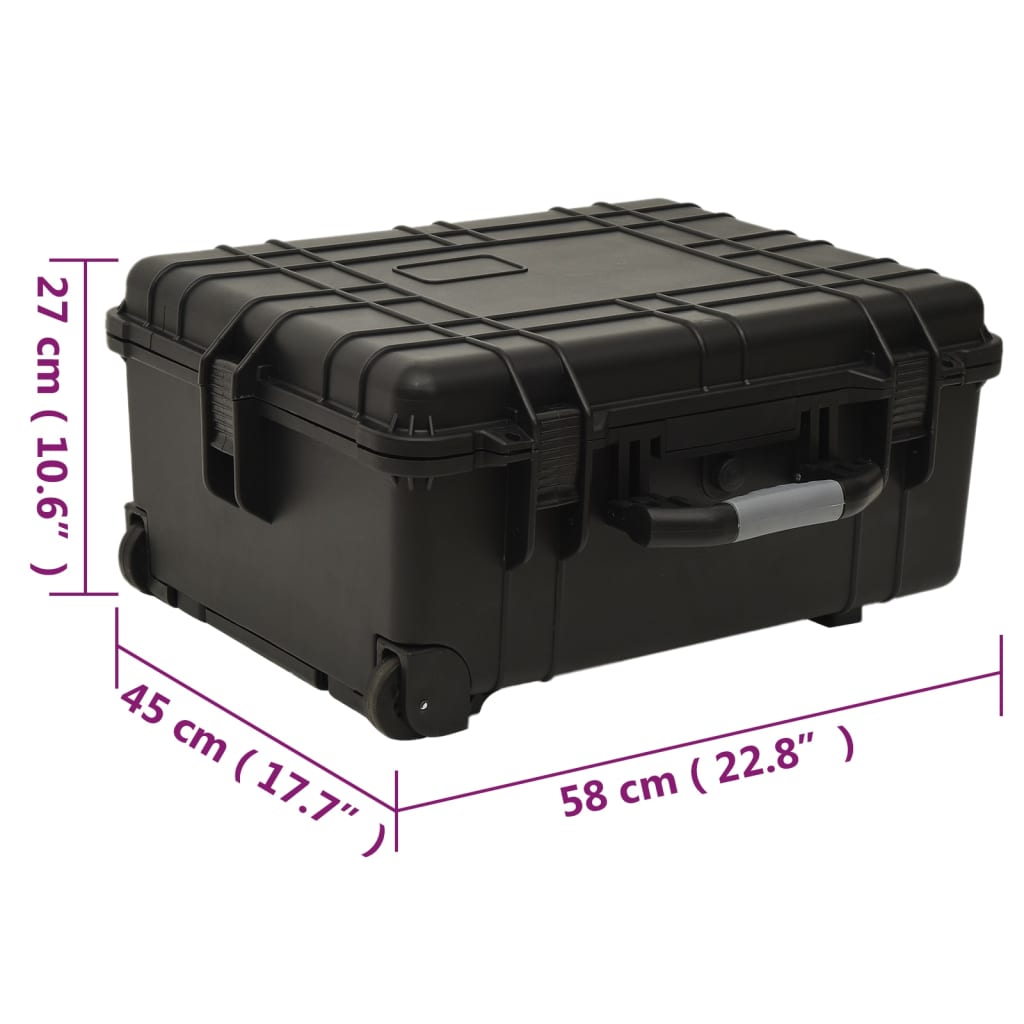Flight case with wheels Black 58x45x27 cm PP