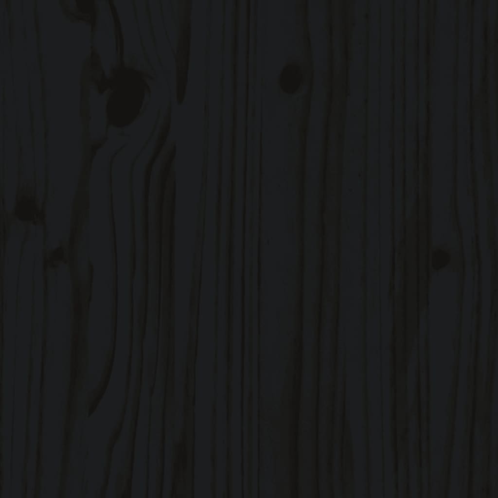 Massivholzbett mit Kopfteil Schwarz 90x200 cm