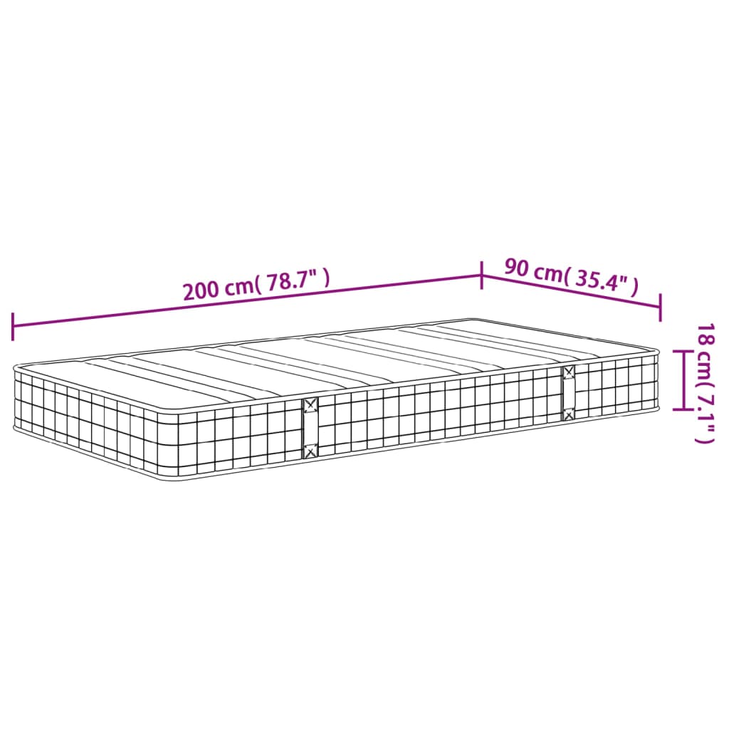 Bonnell spring mattress medium 90x200 cm