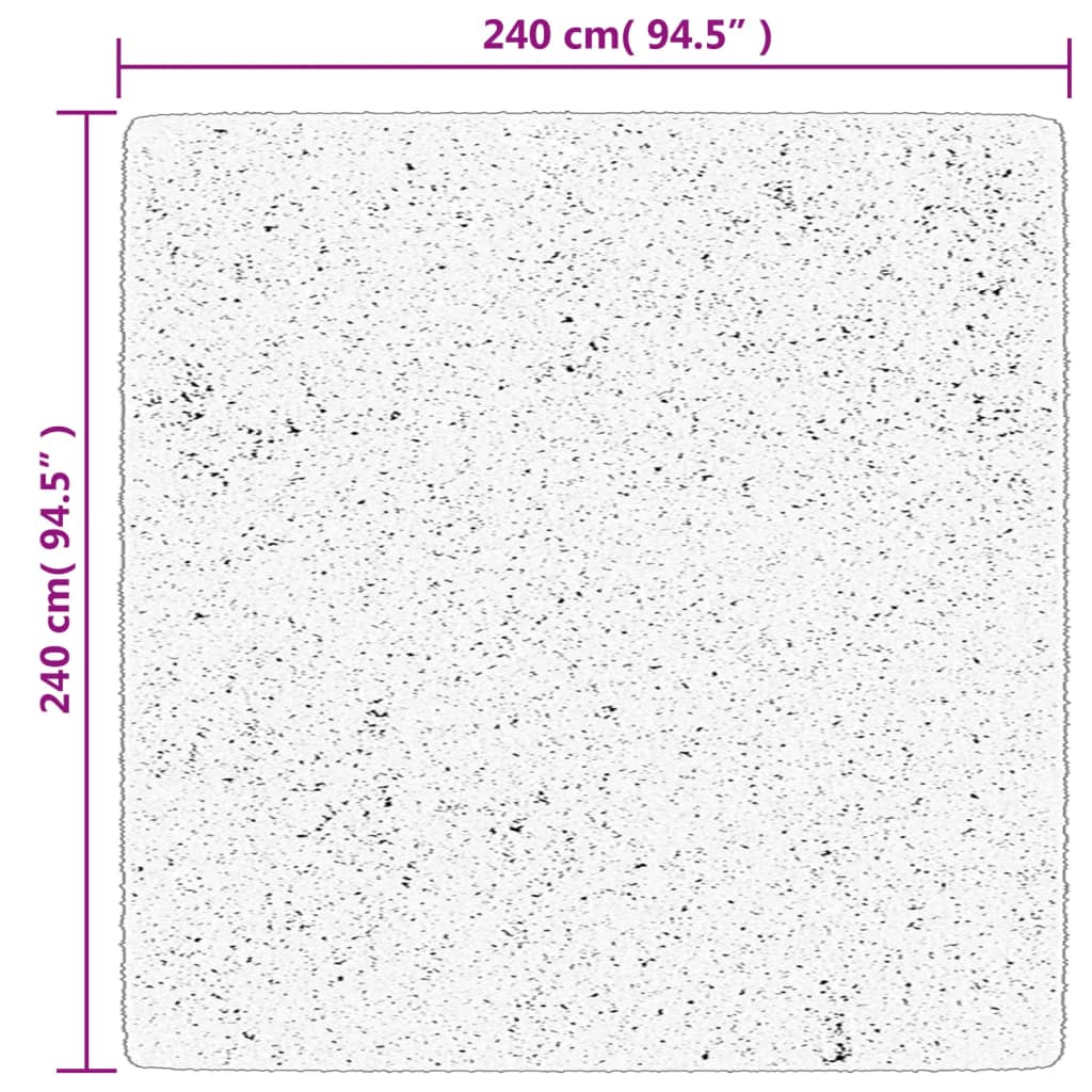 Čupavi tepih PAMPLONA visoki flor moderno sivi 240x240 cm