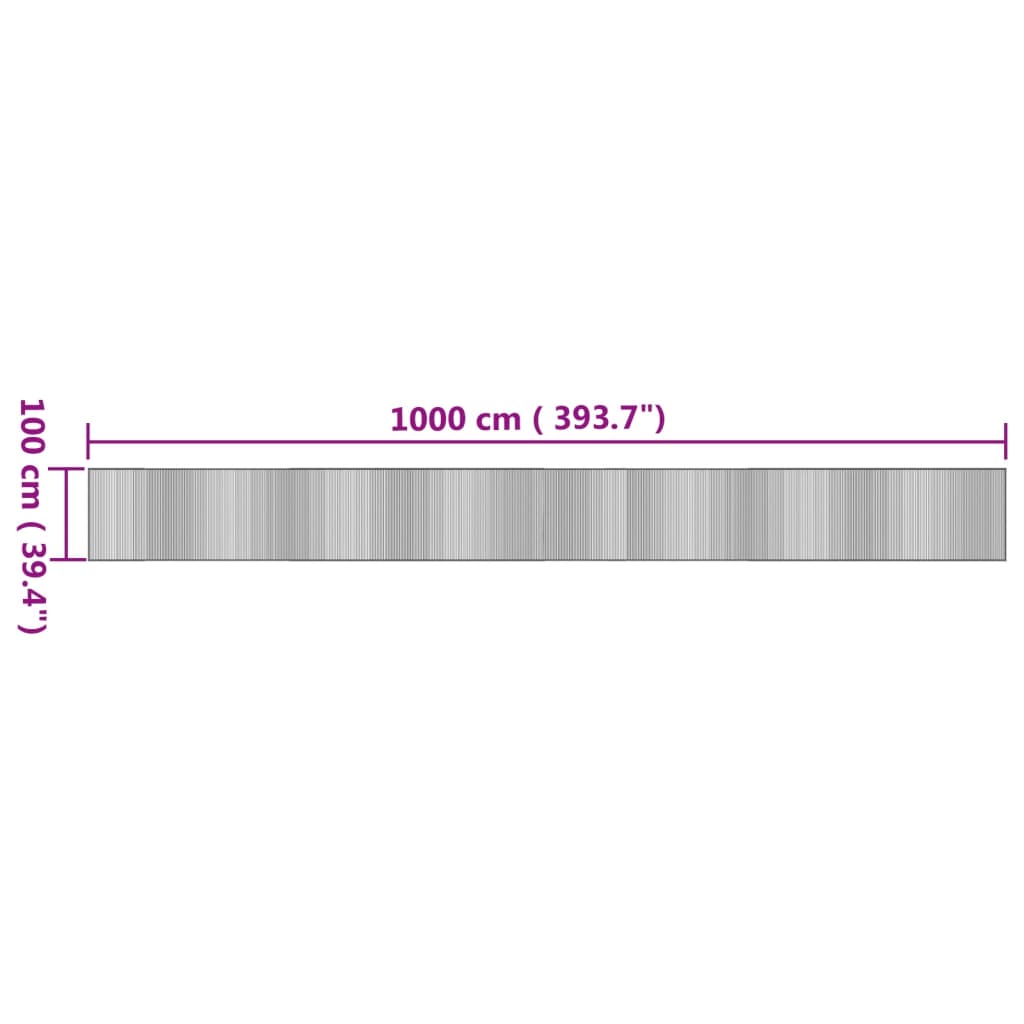 Teppich Rechteckig Natur 100x1000 cm Bambus