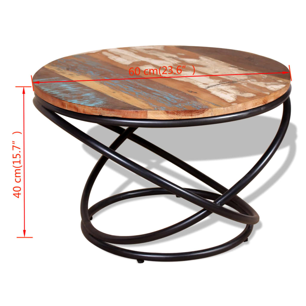 Coffee table solid old wood 60x60x40 cm