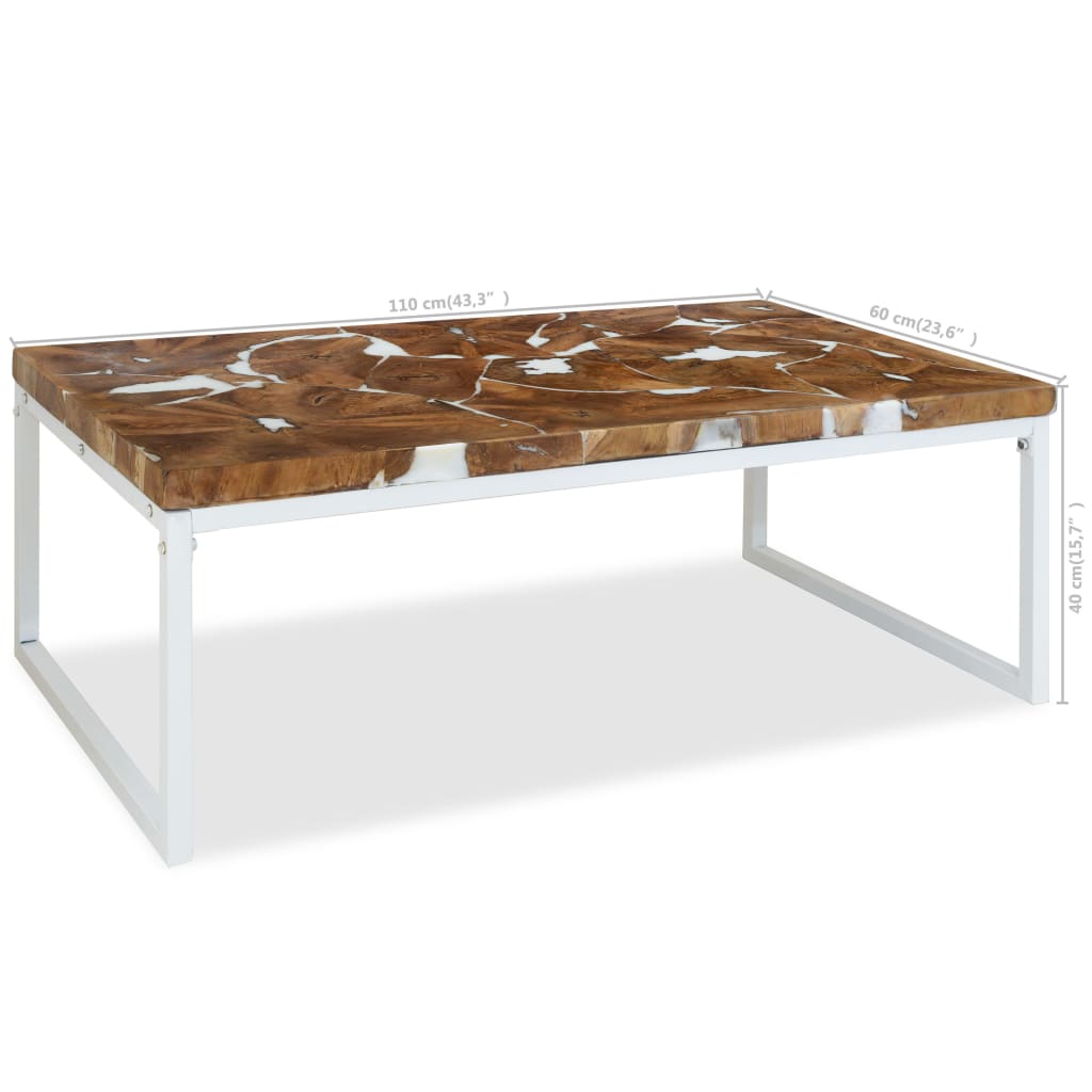 Coffee table teak resin 110 x 60 x 40 cm