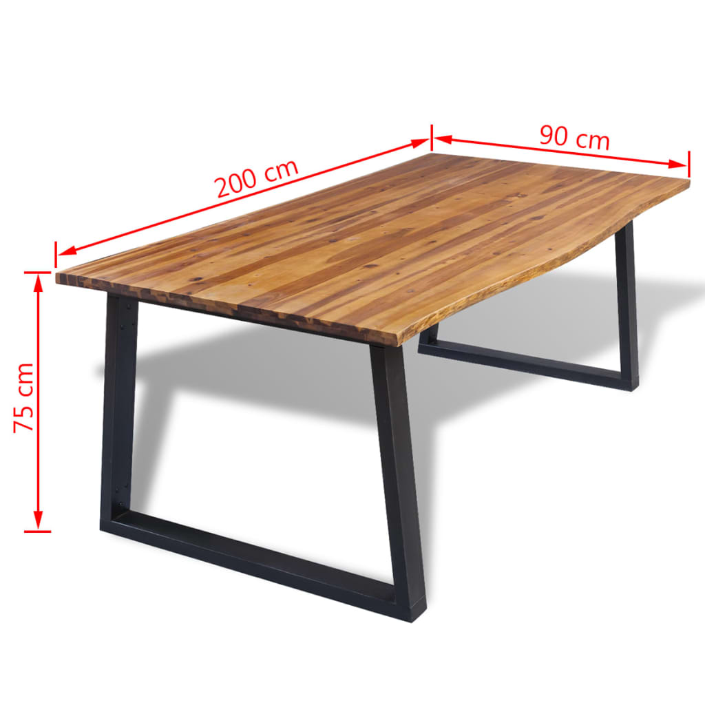 Dining table solid acacia wood 200 x 90 cm