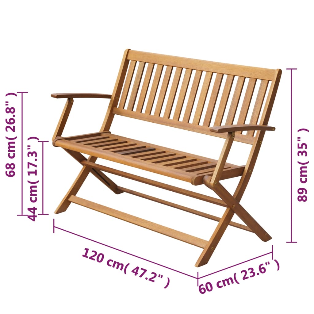Garden bench 120 cm solid acacia wood