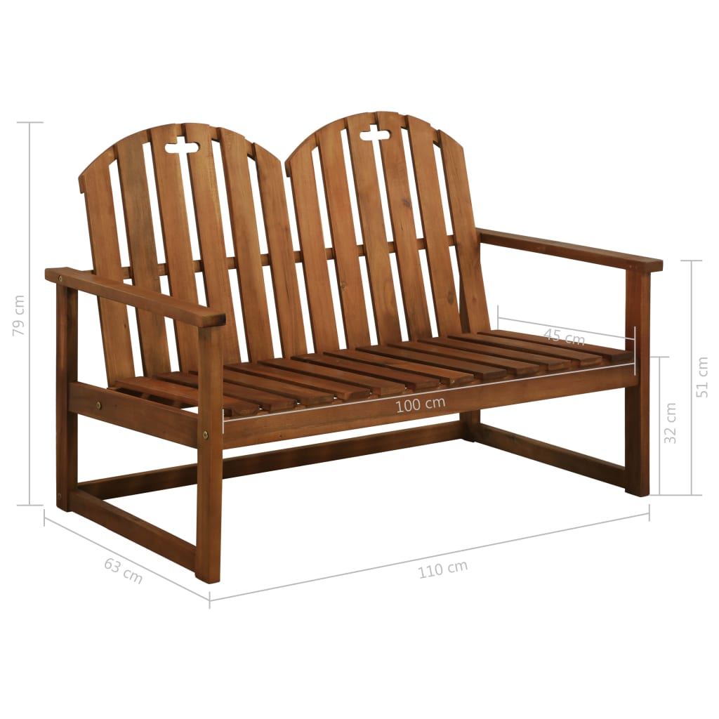 Garden bench 110 cm solid acacia wood