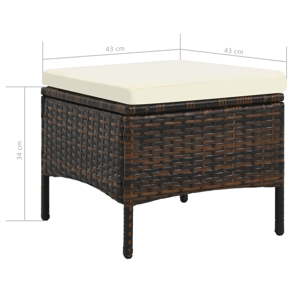 Dvosjed vrtna sofa sa stolom i tabureom od poliratana smeđa