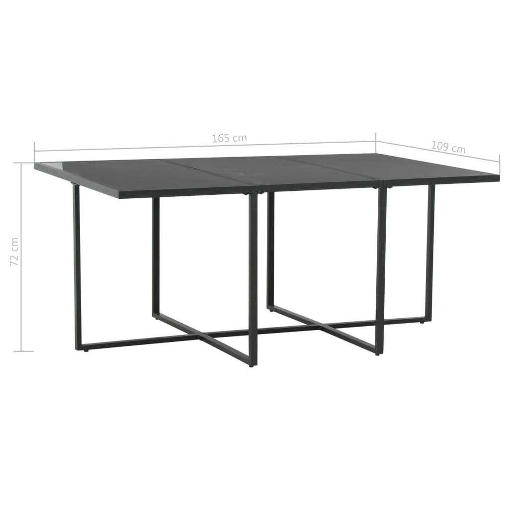 7 kom. Vrtna blagovaonska grupa s jastucima od poliratana crne boje