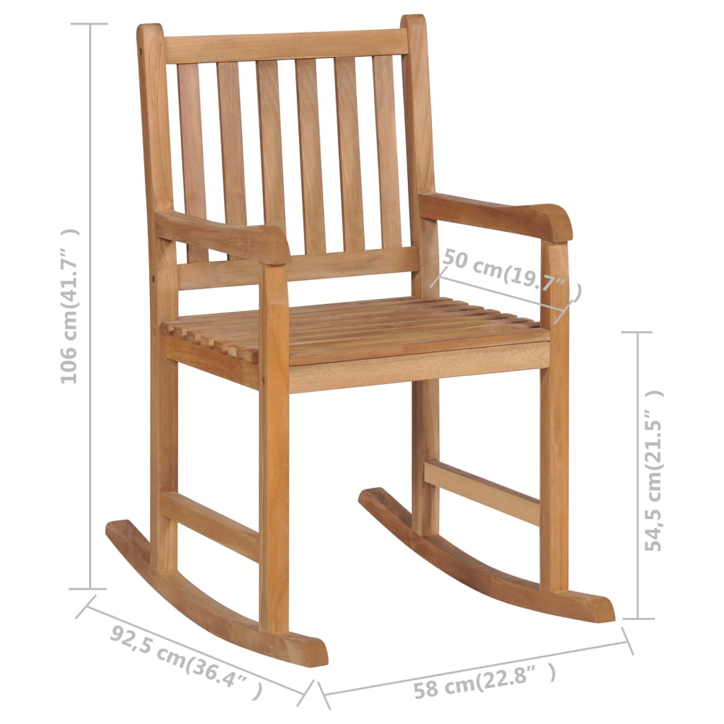 Rocking chair solid teak