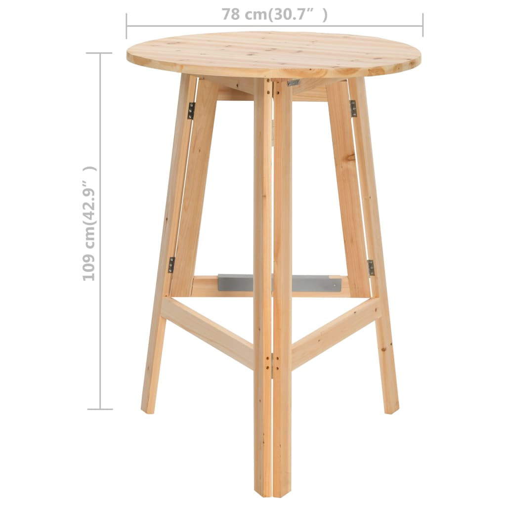 Folding bar table 78 cm fir wood