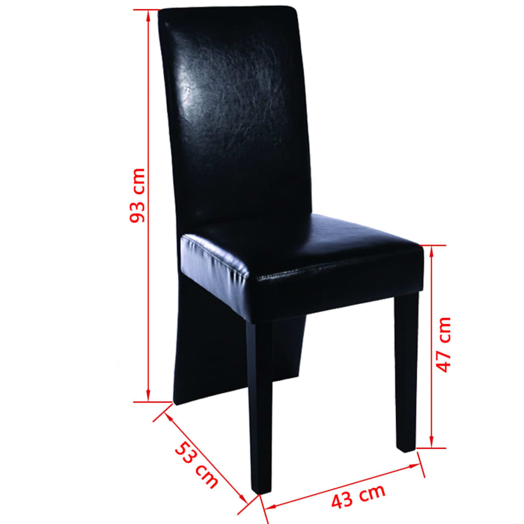 Dining room chairs 2 pcs. Black faux leather