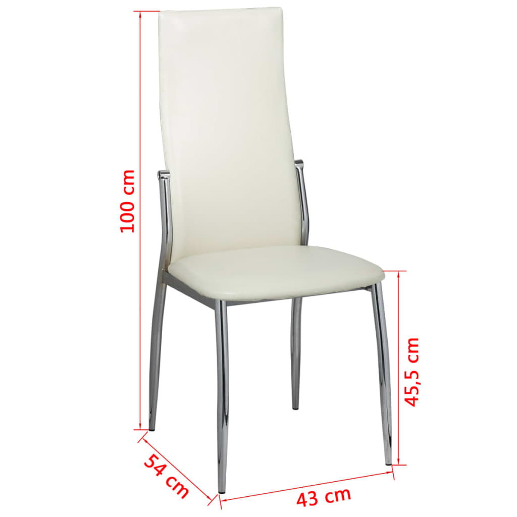 Dining room chairs 2 pcs. White faux leather