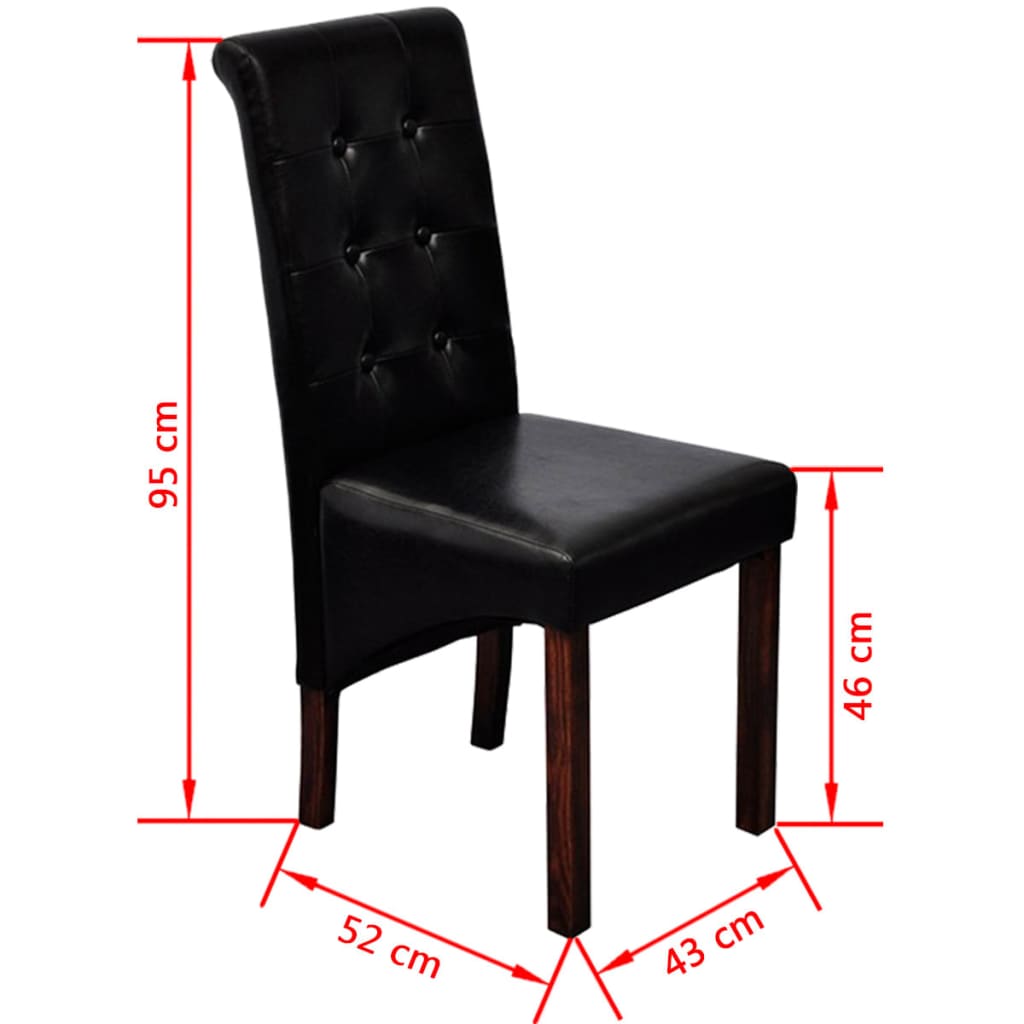 Dining room chairs 2 pcs. Black faux leather