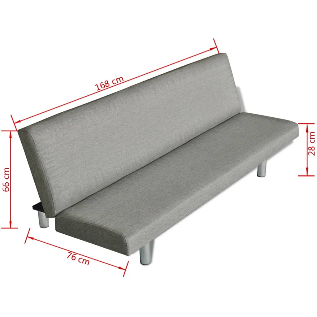 Sofa bed grey polyester