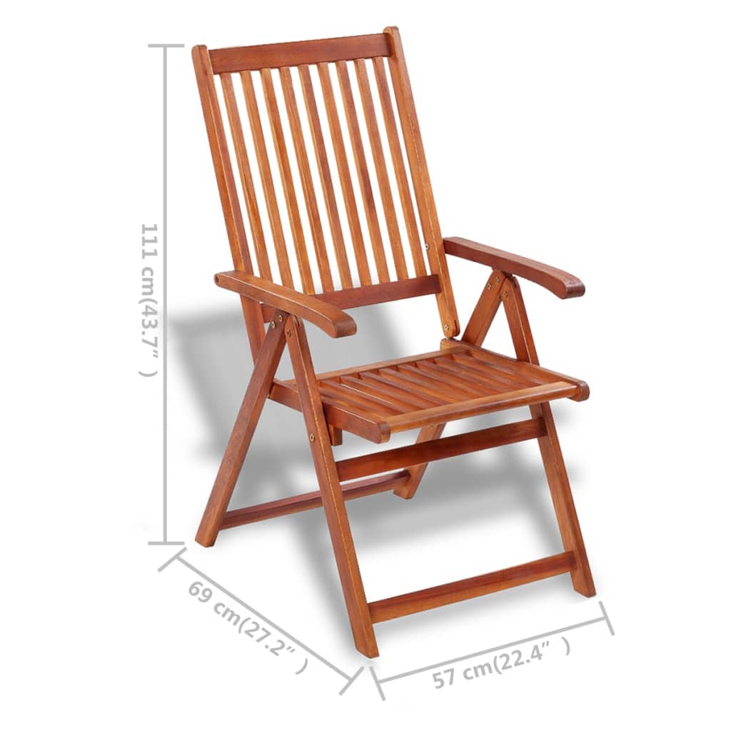 Garden chairs 2 pcs. Foldable acacia solid wood brown