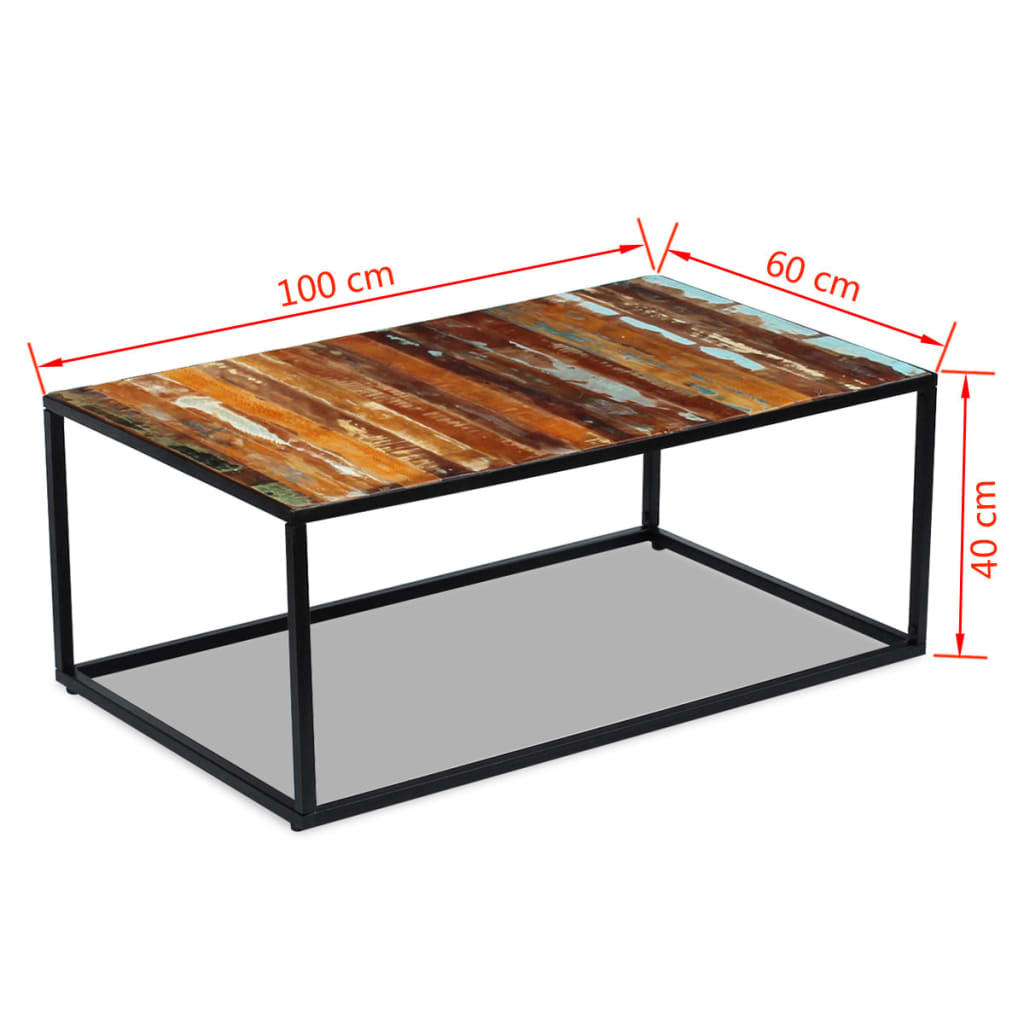 Coffee table old wood 100x60x40 cm