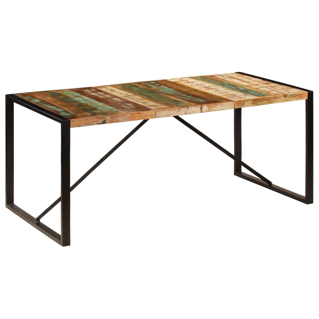 Dining table 180x90x75 cm solid reclaimed wood