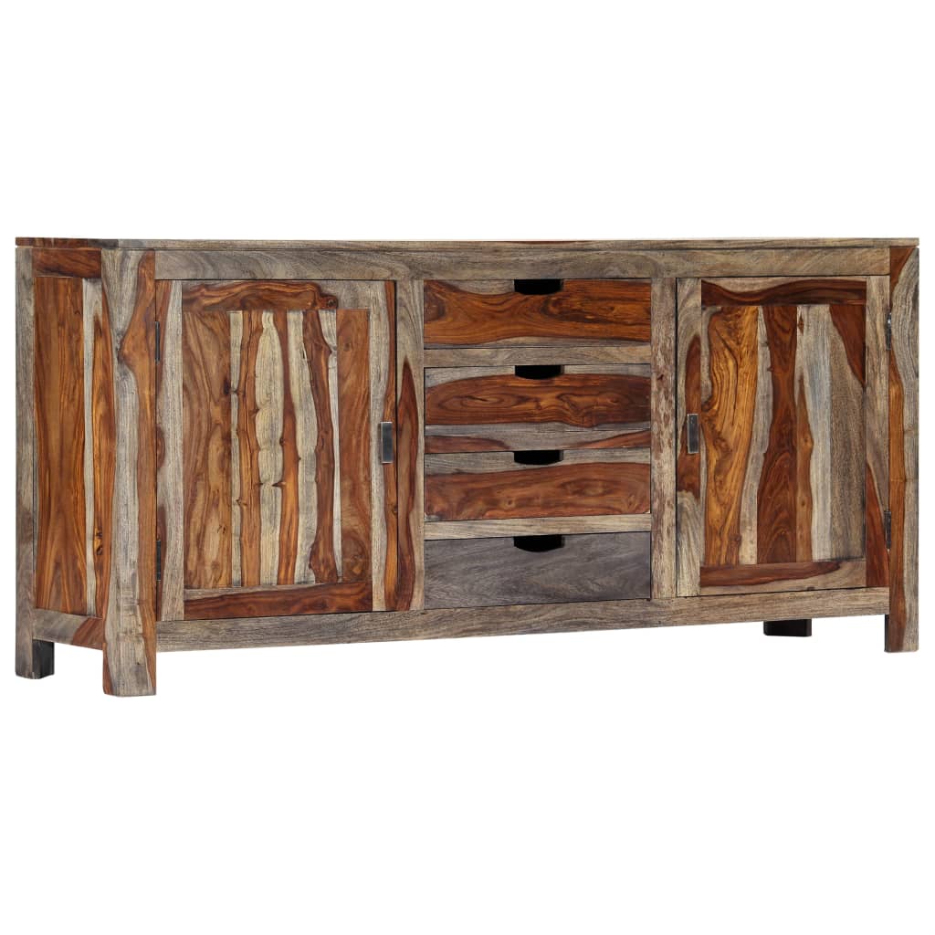 Sideboard Grau 160x40x75 cm Massivholz