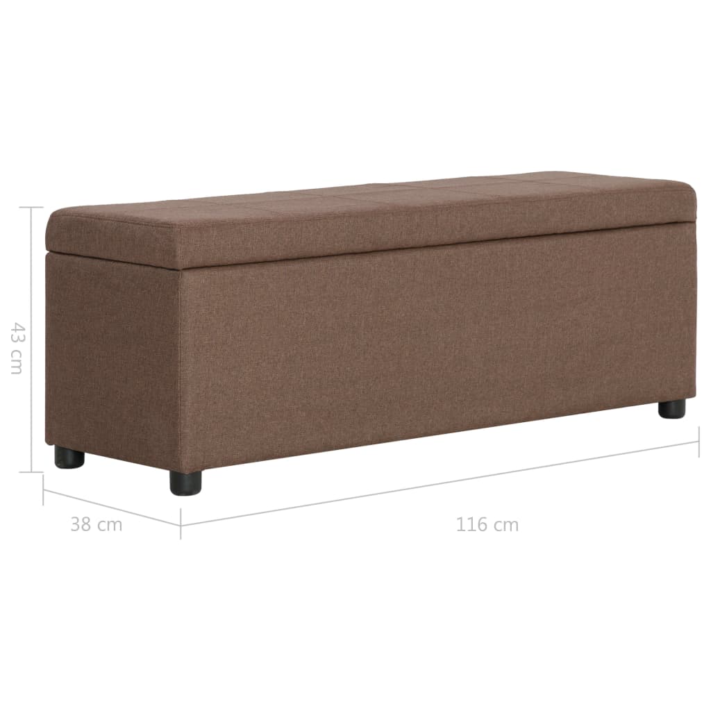 Bank mit Staufach 116 cm Braun Polyester