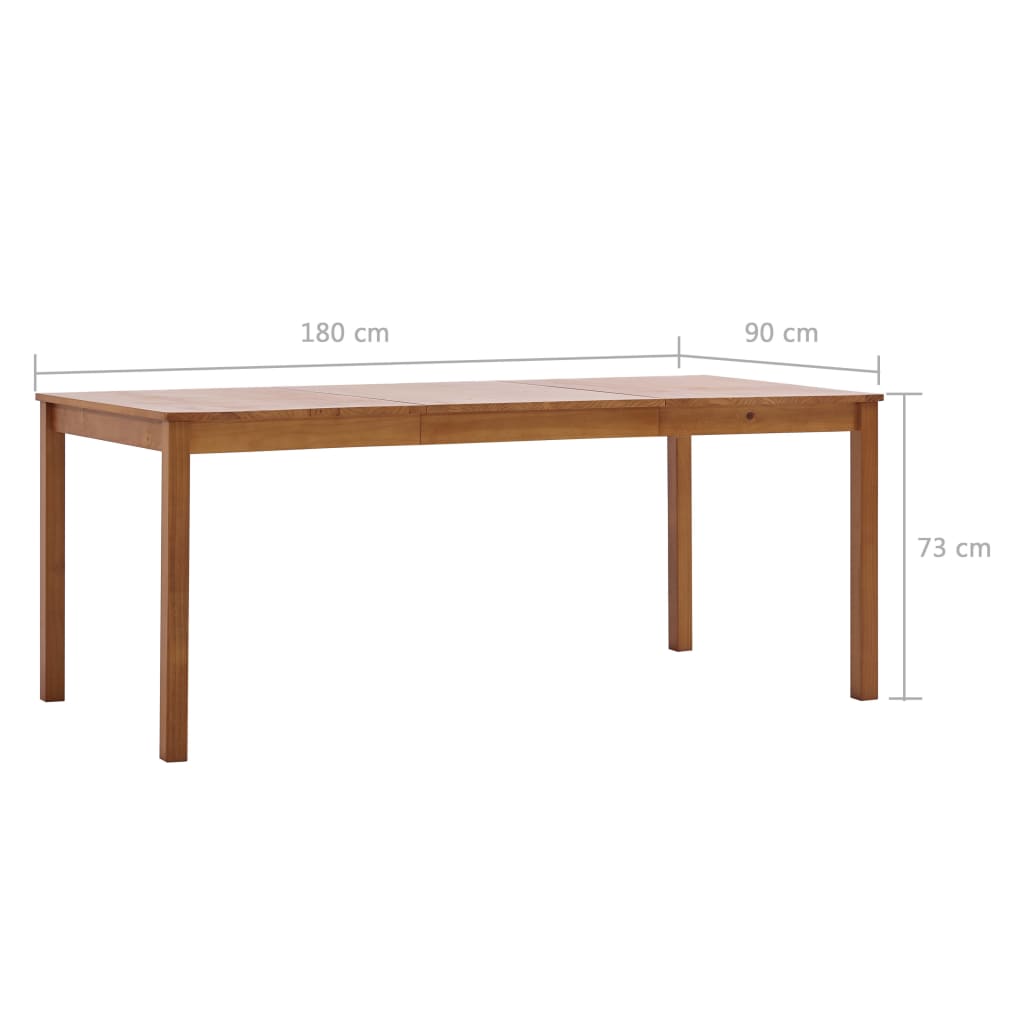 Dining table honey brown 180 x 90 x 73 cm pinewood