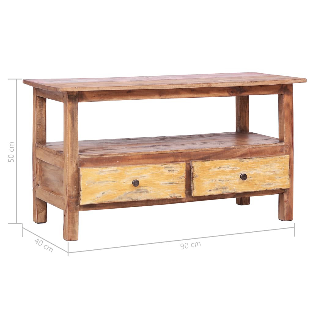 TV cabinet 90x40x50 cm solid reclaimed wood