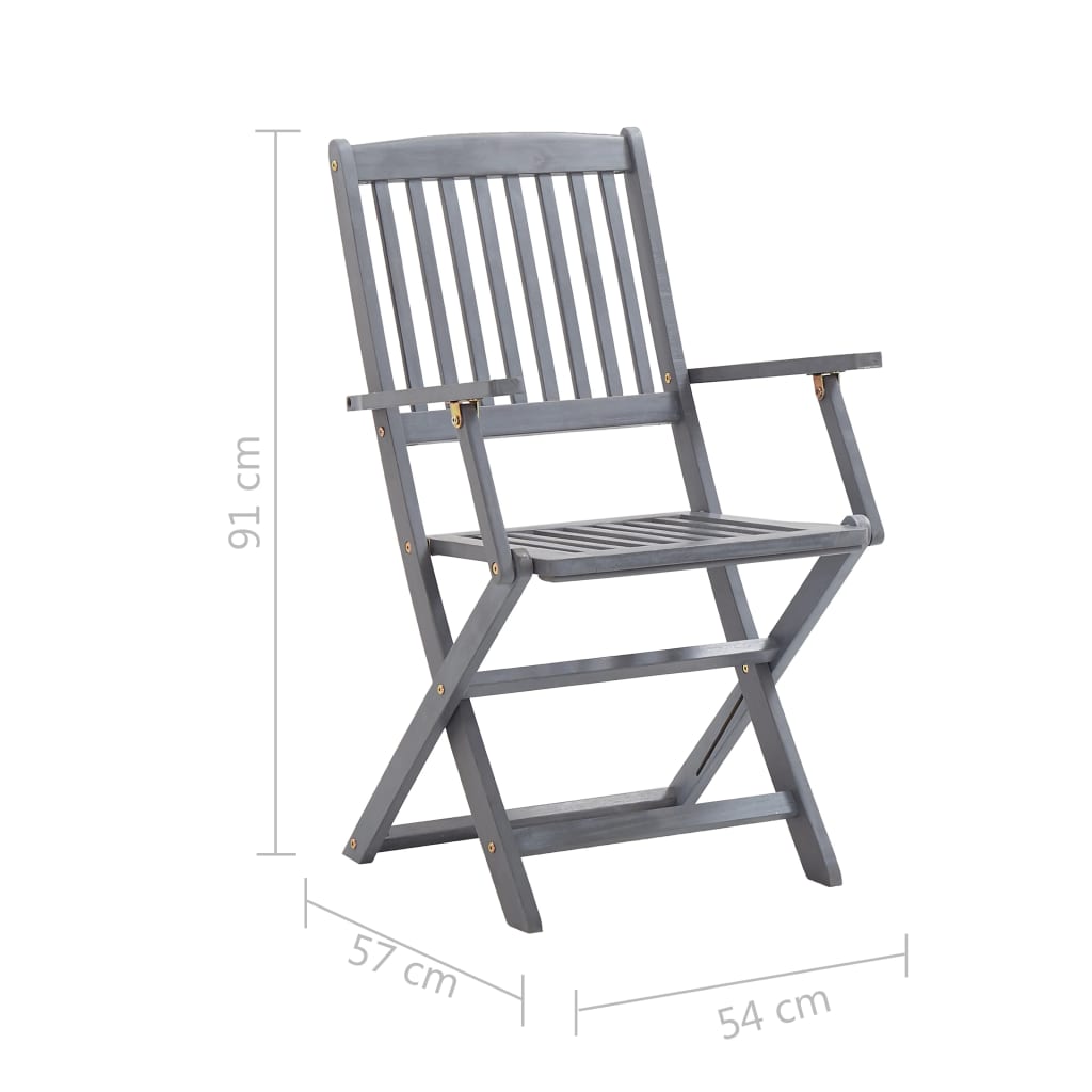 Folding garden chairs 4 pcs. Solid wood acacia