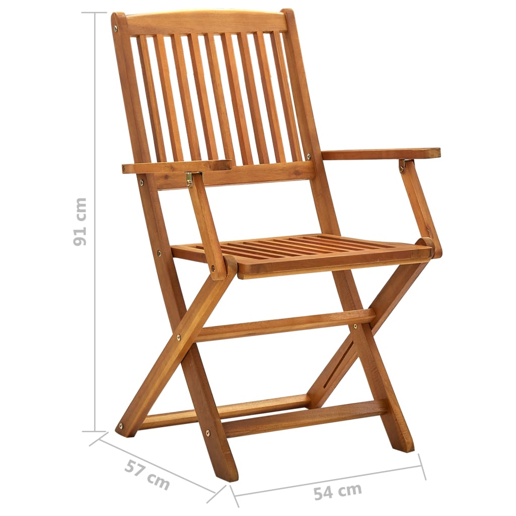 Folding garden chairs 4 pcs. Solid wood acacia